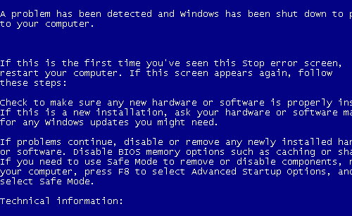 Bild: Windows-Bluescreen