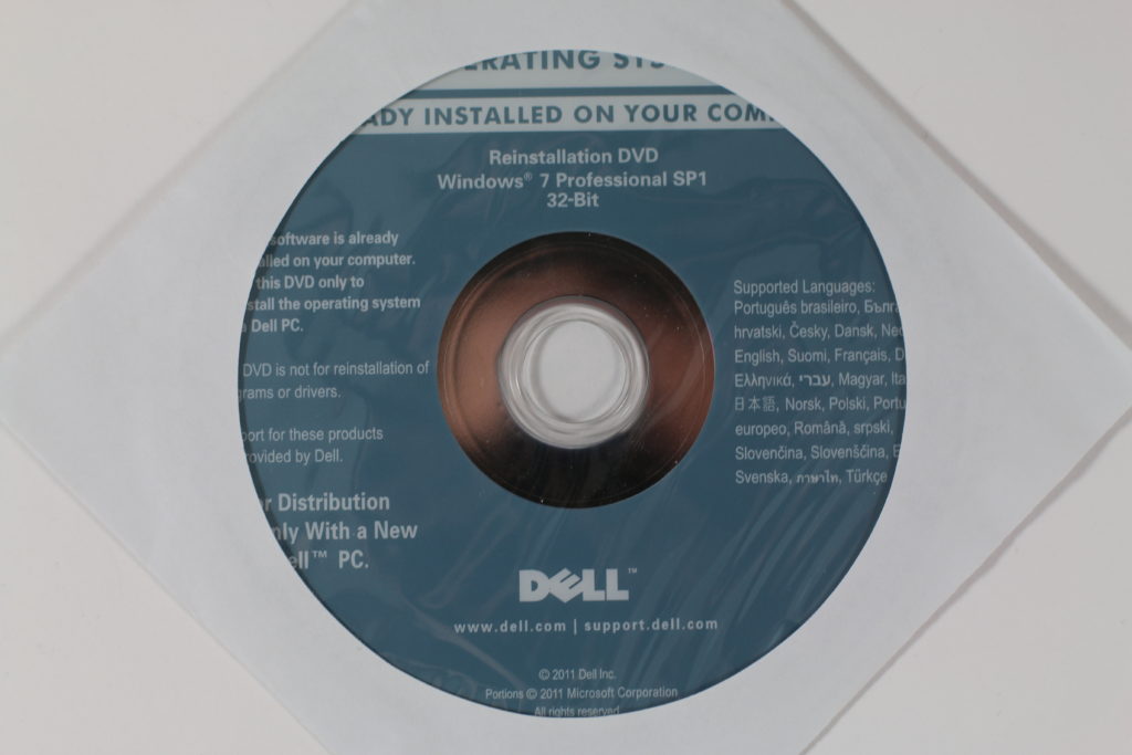 Bild: Die gelieferte Dell Reinstallations-DVD