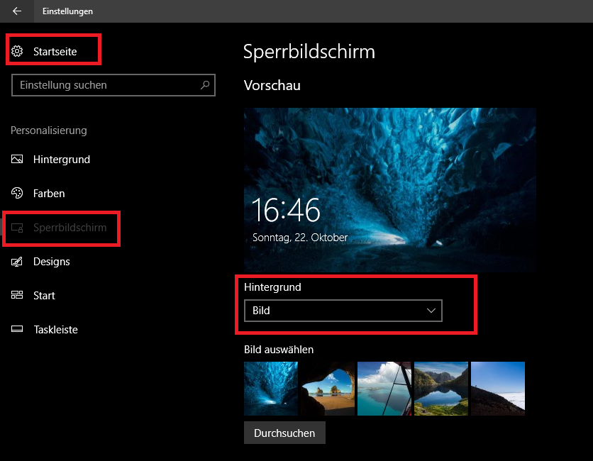 Screenshot: Hier können Sie das "Windows Blickpunkt"-Feature ausschalten. | © gebrauchtesoftware.de