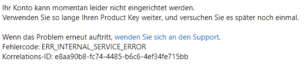 Foto 4: Beim Versuch, einen Code einzulösen, kann es zu einer Fehlermeldung kommen. Man solle bitte den Support kontaktieren, heißt es. | Screenshot: Gebrauchtesoftware.de