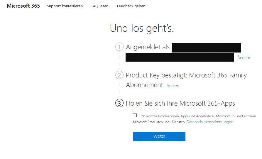 Foto 5: So funktionierten die Anmeldung und Aktivierung des Codes ohne Fehlermeldung | Screenshot: Gebrauchtesoftware.de